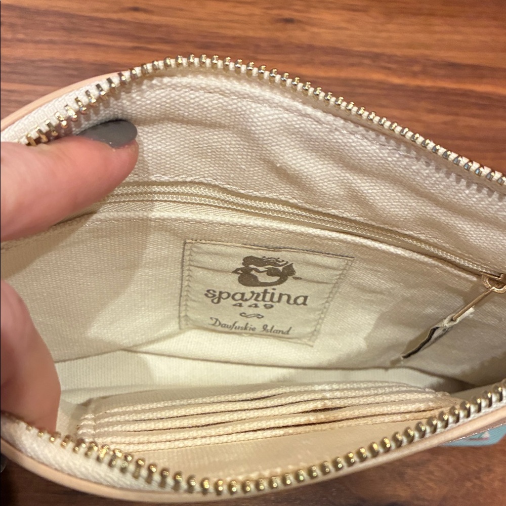 Spartina 449 Charleston Map Clutch Purse - Cream and Blue - Picture 7 of 11